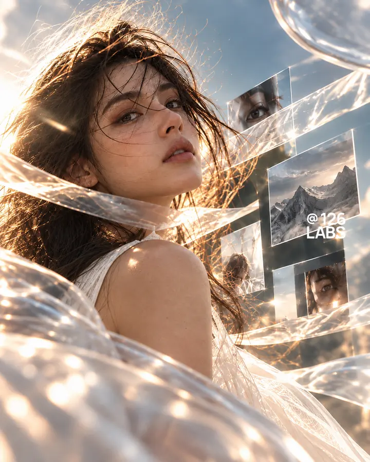 Dreamlight Reverie — Ethereal reflections / beauty editorial frame