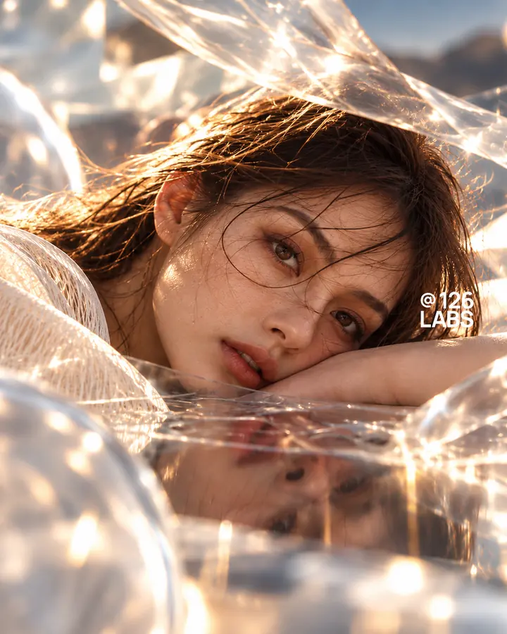 Dreamlight Reverie — Hyperreal skin texture / intimate portrait