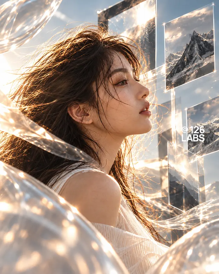 Dreamlight Reverie — Translucent mountain reflections / profile study