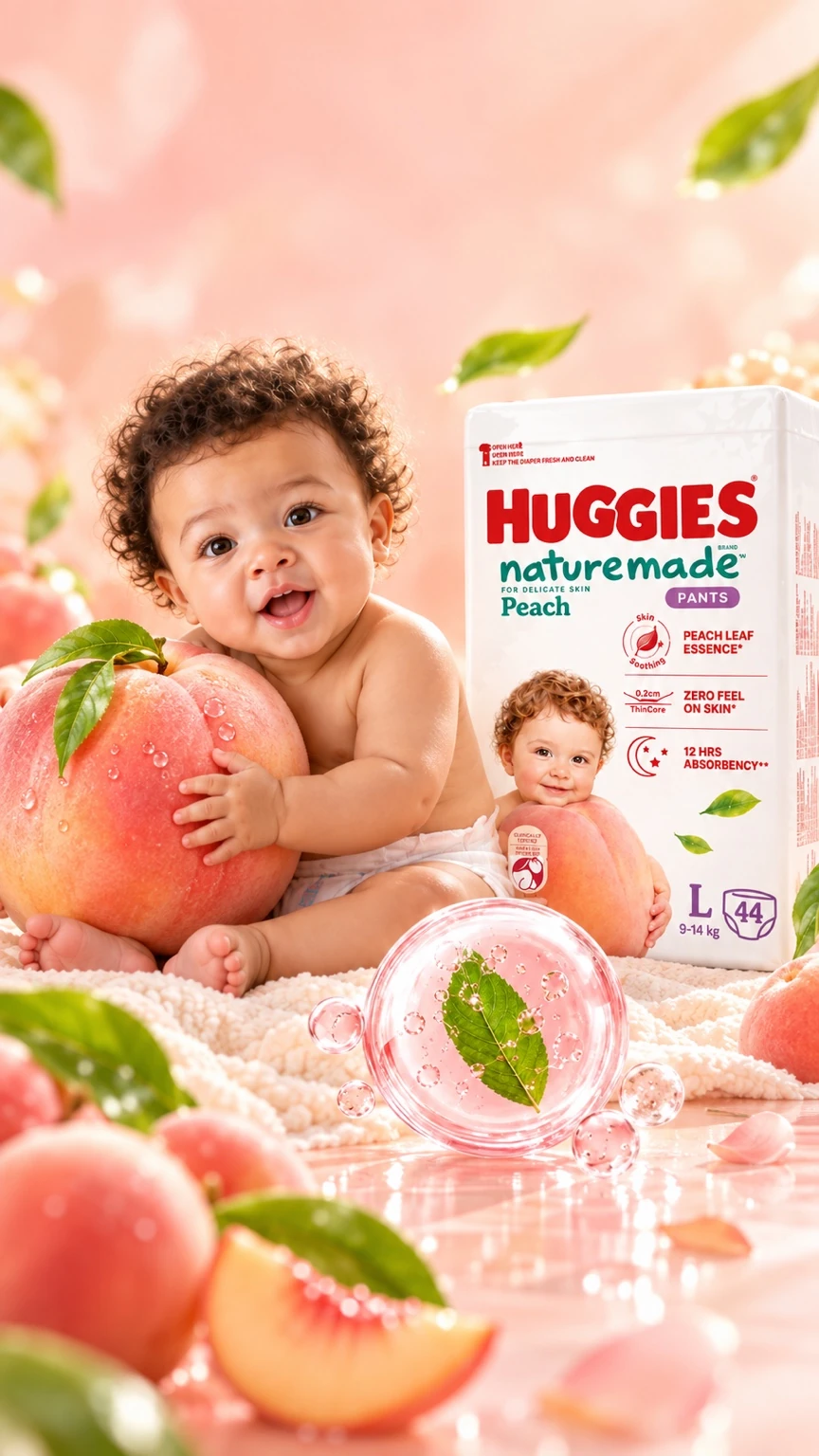 Huggies Naturemade Peach — primary case study visual